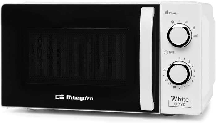 Orbegozo MI 2115 Microondas de Sobremesa, 20L, 700W, 6 Niveles de Potencia, Programa Descongelación, Blanco